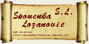 Spomenka Lozanović vizit kartica